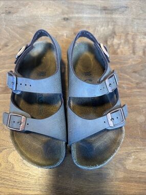 Birkenstock Brown Kids Three-Buckle Sandals